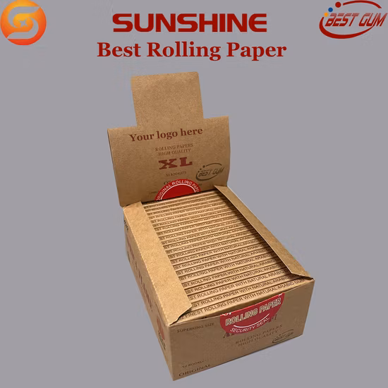 Fábrica de papel de liar para fumar, color marrón sin blanquear, tamaño 12,5GSM, OEM XL