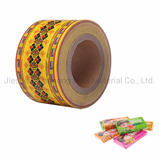 Embalaje de confitería Papel encerado retorcido Papel impreso para envolver dulces Rollo de papel para embalaje Rollo de papel laminado para embalaje de dulces Papel para embalaje de chicle